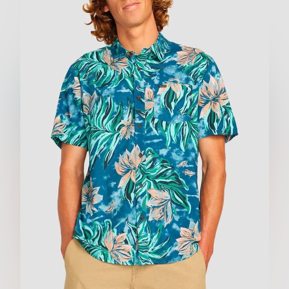 Volcom Marble Floral Short Sleeve Shirt - NWT